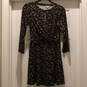 Keyhole Neckline Floral Mini Dress